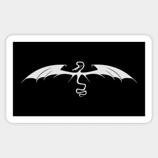 Dragon Tattoo silhouette (white) Sticker